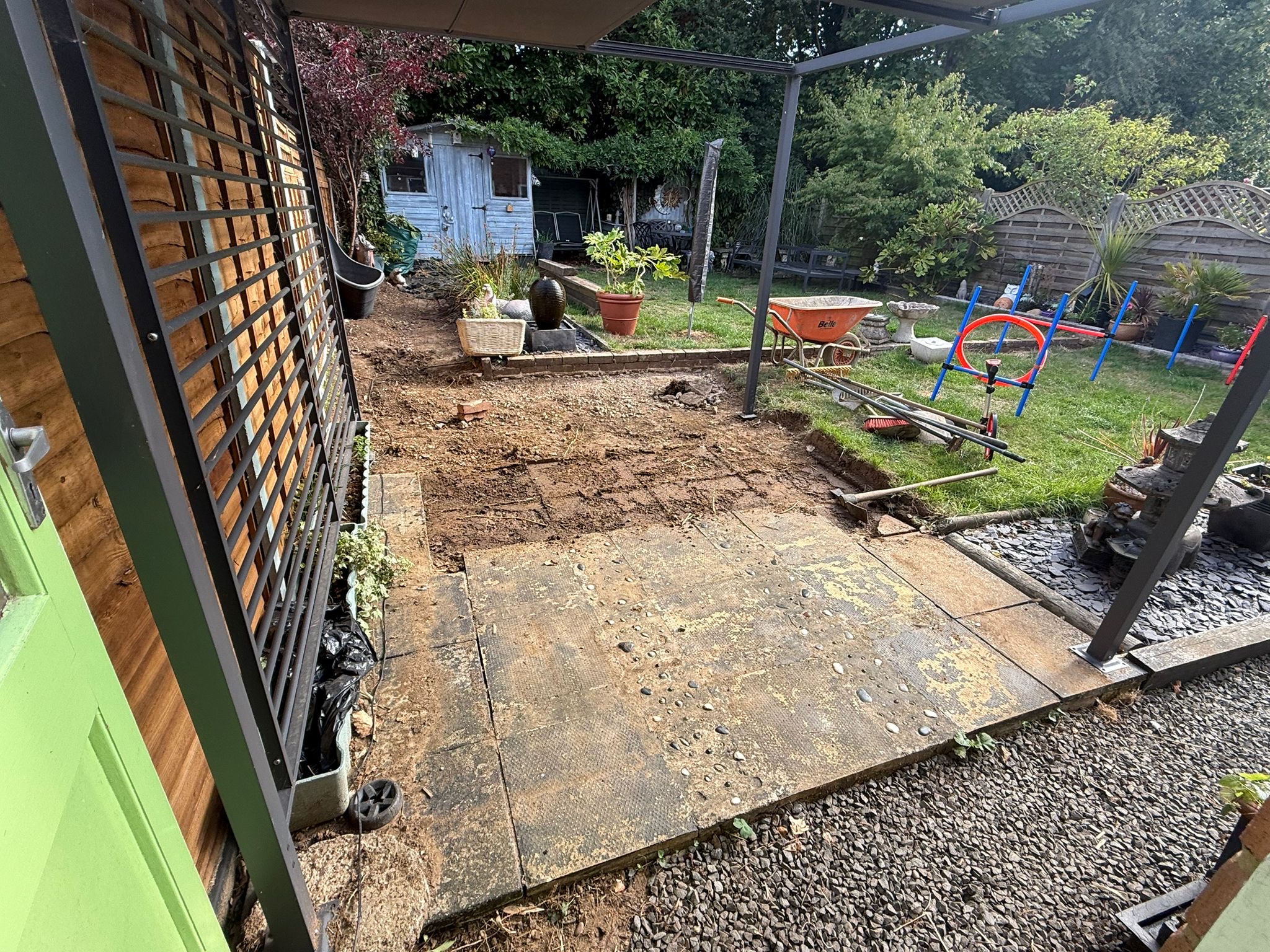before we laid a new patio