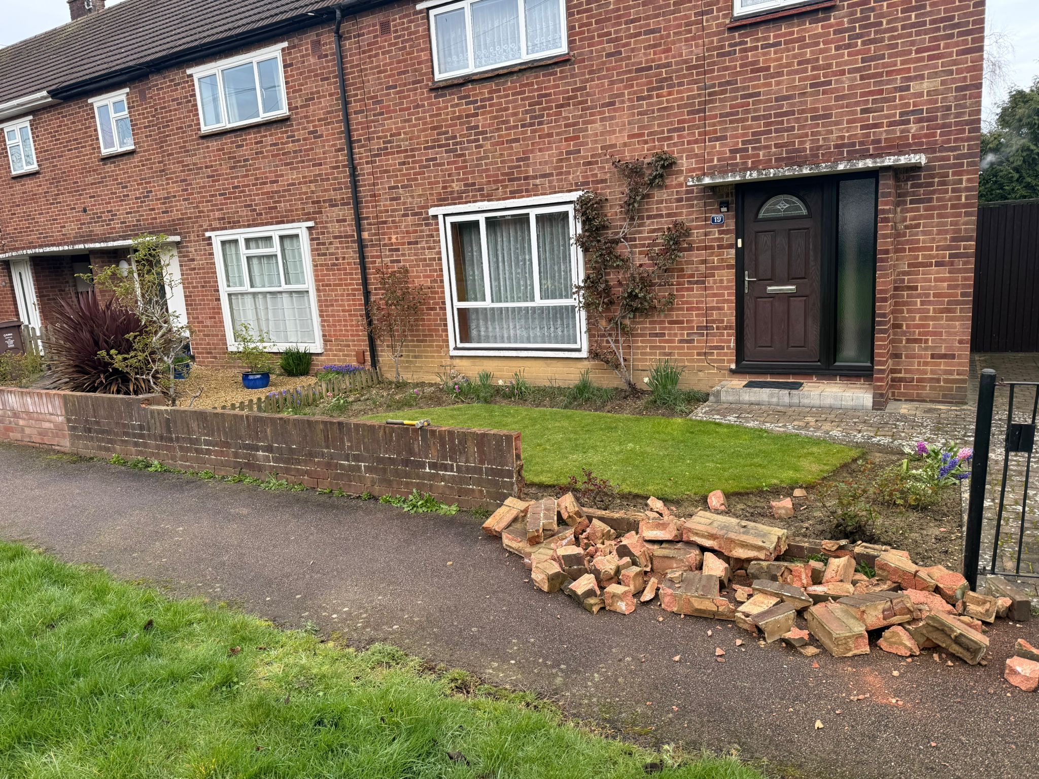 old front garden wall replaced in st albans